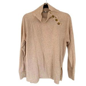 J.CREW Factory Wide button-collar pullover sweatshirt size small oatmeal